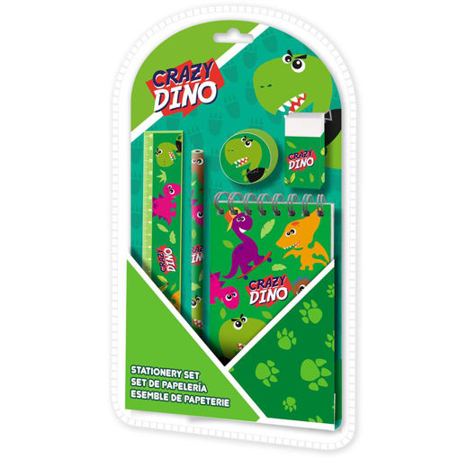 Picture of CRAZY DINO STATIONERY SET 5 PIECE